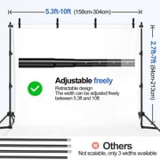 EMART Photo Backdrop Stand 10 x 7 ft, Adjustable Metal Photography Background Support System Kit