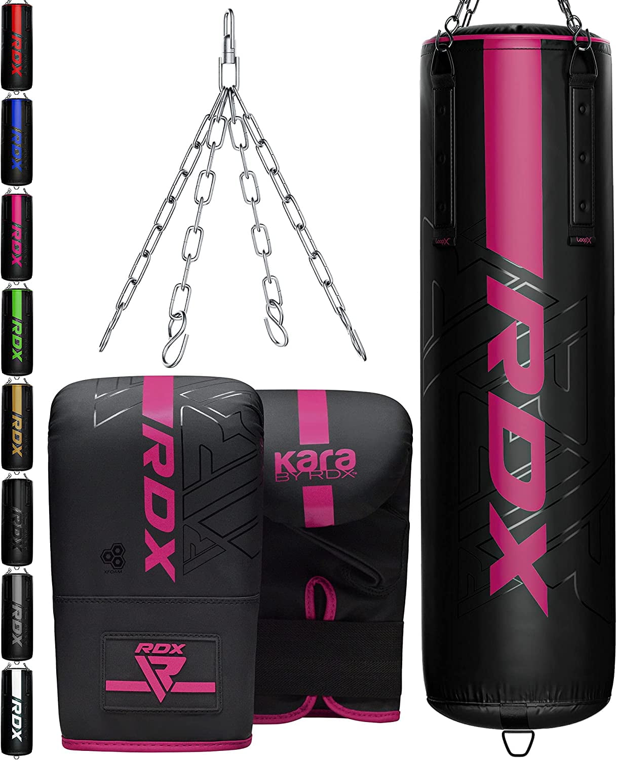 RDX Punching Bag Anti Swing Heavy Filled Set, Non Tear Maya Hide