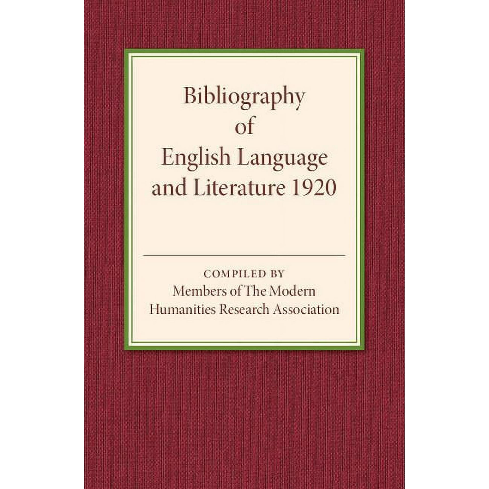 Bibliography of English Language and Literature 1920 (Paperback)