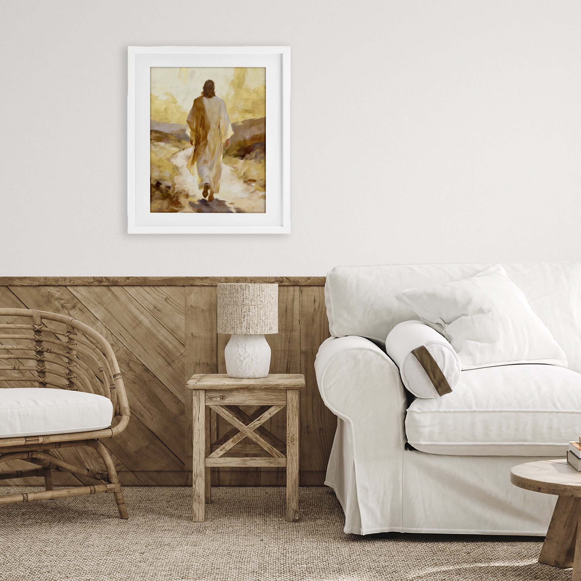 Stupell Industries Walk By Faith Sunset White Framed Print Under Glass, design by Kim Allen