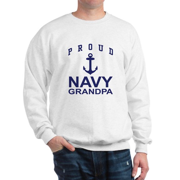 CafePress - Proud Navy Grandpa - Crew Neck Sweatshirt