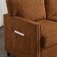 thumbnail image 4 of 52'' Upholstered Loveseat, Chenille Fabric 2-Seat Couch with Rivet Design, Side Storage Pockets, Modern 2-Seater Sofa with Detachable Cushion, Pillows for Living Room, Bedroom, Home Office, Brown, 4 of 9