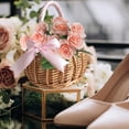 thumbnail image 4 of Wedding Flower Girl Basket, Wicker Rattan Flower Basket with Handle, Petal Basket Candy Storage Basket, Rattan Box Home Decoration, 4 of 6