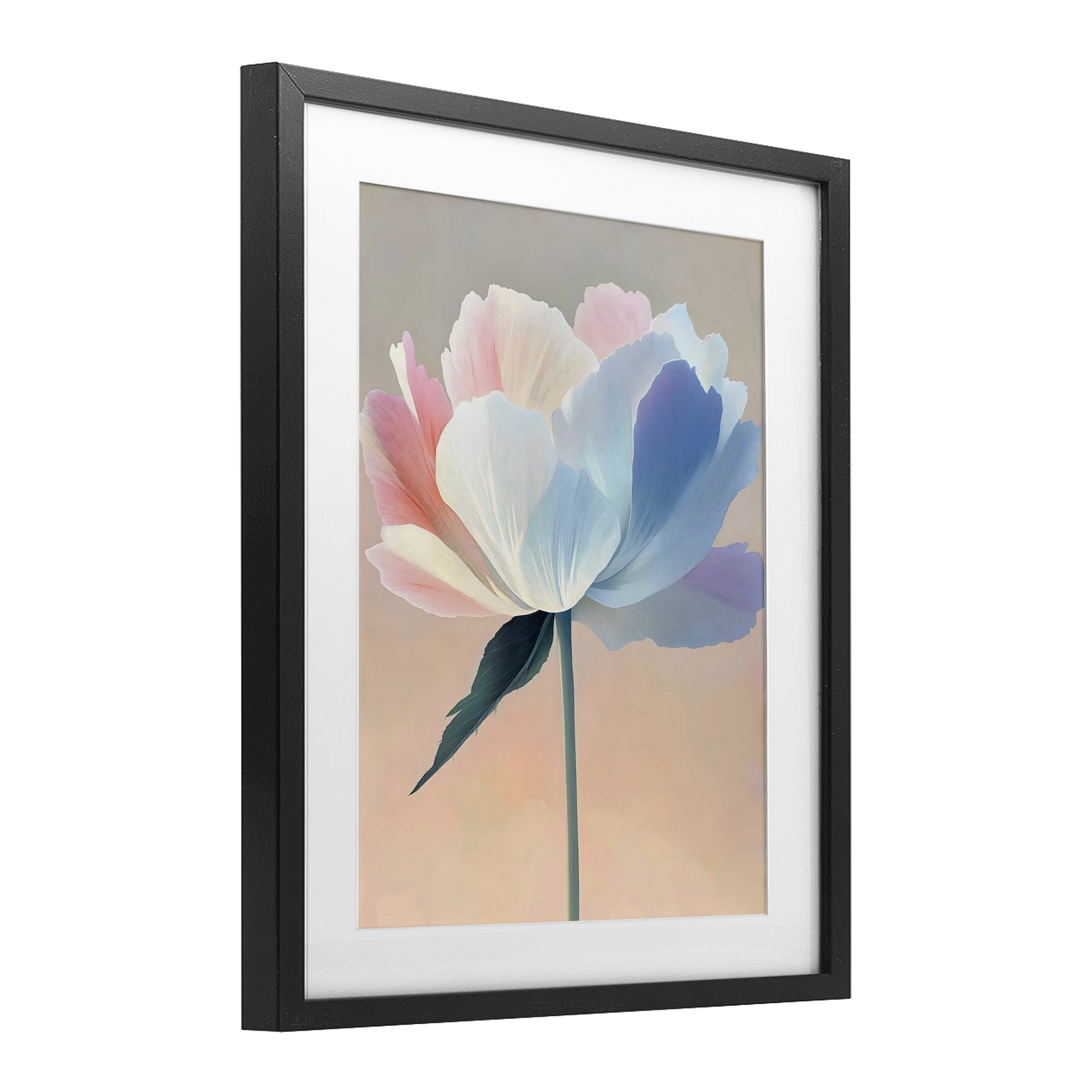 Stupell Industries Pink & Blue Flower Serenity Black Framed Print Under Glass, design by The Prints Vibe