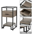 thumbnail image 5 of CREATIVE HOBBIES Nightstand, End Table with Storage Drawer and 3-Tier Storage & Tempered Glass Top, Bedside Furniture with Steel Frame, Side Table for Bedroom, Dorm, Easy Assembly, 5 of 7