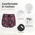 thumbnail image 4 of Rateoe Rose Mix Leopard 2 Printed 2 in 1 Women's Workout Shorts for Athletic Gym Running Shorts with Phone Pockets-Large, 4 of 7