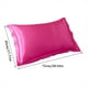 thumbnail image 3 of Color sólido de seda de imitación funda de almohada de seda sin cremallera funda de sobre, 3 of 7