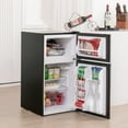 thumbnail image 2 of Costway Réfrigérateur Mini de 3,2 Pi3 avec Congélateur, Frigo Compact avec 2 Portes Réversibles, Noir, 2 of 10