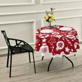 thumbnail image 7 of GZHJMY 60 Inch Round Tablecloth - Christmass Waterproof Spill-Proof Table Cloth with Lace Washable Decorative Fabric Table Cover for Dining Tables, Kitchen and Parties Home Decor, 7 of 7