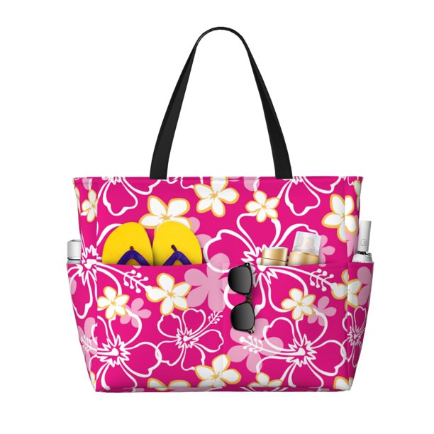Fotbe Vintage Flowers Bolsa de Viaje para Playa - Resistente al Agua, Bolsa Tote de Gran Capacidad y Ligera con 7 Bolsillos para Mujeres y Hombres