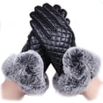 thumbnail image 2 of Jinsinto Ladies Leather Gloves Rabbit Gloves Mittens Women Driving Gloves Soft Comfor, 2 of 4