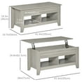 thumbnail image 3 of HOMCOM Lift Top Coffee Table with Hidden Storage and Open Shelves, 3 of 10