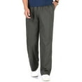 thumbnail image 1 of Birdeem Mens Solid Pure Cotton Elastic Waist Straight Barrel Trousers, 1 of 7