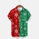 thumbnail image 2 of Mens Manga Corta Botón Abajo Camisas, Cuello de Vuelta Navidad Impresa Blusa, Top de Moda Casual, 2 of 3