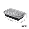 thumbnail image 3 of 50 Sets Rectangular Lunch Boxes with Lids – 8.4x5.7x2.2 Inches,Clearance! Reusable & Leakproof Plastic Food Containers, Microwave & Freezer Safe, Sturdy and Durable for Meal Prep, Take-Out, and School, 3 of 5