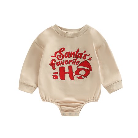 

Meihuida Baby Girls Casual Romper Khaki Long Sleeve Letter Print Loose Playsuit