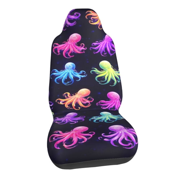 Neon Octopus Car Seat Covers Stretch Car Seat Protectors Universal Fit