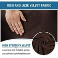 thumbnail image 3 of 4-Pieces Recliner Chair Covers Velvet Stretch Reclining Couch Covers for 1 Cushion Sofa Slipcovers Furniture Covers Form Fit Customized Style Thick Soft Washable(Small, Brown), 3 of 7