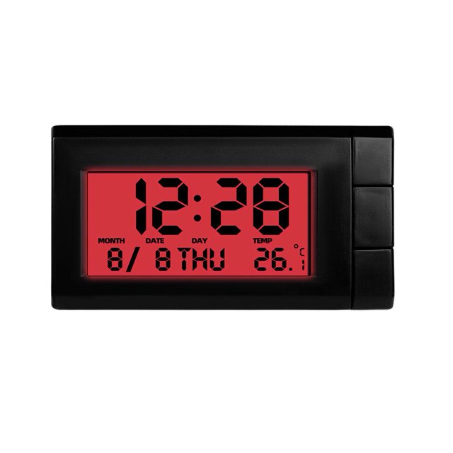 DQrwqpou Calendario Digital Automático Pantalla LCD Reloj Digital para Piezas Vehículos (naranja)