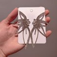 thumbnail image 2 of MasteelfCA 1 Pair Rhinestones Earring Leaf Earrings Exaggerated Earrings Statement Earrings, 2 of 7