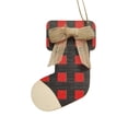 thumbnail image 2 of Qocolhg Christmas Tree Buffalo Plaid Decoration Red Black Poinsettia Flowers Christmas Wood Ball Snowflake Hanging Ornaments Decorative Bows for Xmas Tree Holiday Ornaments, 2 of 3