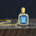 thumbnail image 4 of Gem Stone King 18K Yellow Gold Plated Silver Pendant with 18 inch Chain Octagon Swiss Blue Topaz Moissanite (2.78 Cttw), 4 of 4