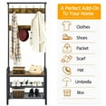SmileMart 72" Industrial Entryway Hall Tree with Bench and Storage