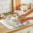 thumbnail image 5 of Dish Drying Mat for Kitchen Countertop, Bunny Easter Eggs Absorbent Microfiber Dish Mat Quick Dry Non Slip Draining Mat Kitchen Drying Pad for Dishes, Utensils 16x18 Inch Colorful Egg Floral Leaves, 5 of 9