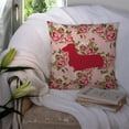 thumbnail image 3 of Dachshund Shabby Chic Pink Roses  Fabric Decorative Pillow, 3 of 4