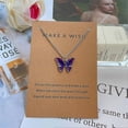 thumbnail image 5 of Women Necklace Butterfly Shape Good Workmanship Creative Alloy Women Pendant For Gift--Sky Blue-Model code 29828 Sky Blue, 5 of 5
