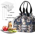 thumbnail image 4 of Pioneer Flower Drawstring Lunch Bag Women - Drawstring Lunch Bag Insulated for Work Office - Stain-Resistant Large Lunchbags for Women with Multi-Pockets, 4 of 6