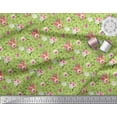 thumbnail image 2 of Soimoi Green Cotton Duck Fabric Leaf Floral Printed Fabric 1 Yard 42 Inch Wide, 2 of 3