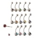 thumbnail image 5 of 15 piezas elegante barra de de vientre de de imitación, joyería de barra de de de cristal multicolor, 5 of 9