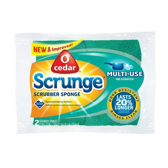 O-Cedar 1699685 7.5 x 5 in. Scrunge Cellulose No Scratch Sponge