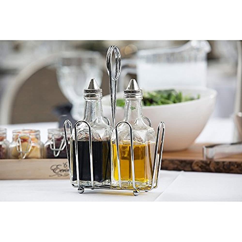 Tablecraft 600ST Oil and Vinegar Cruet Rack Set