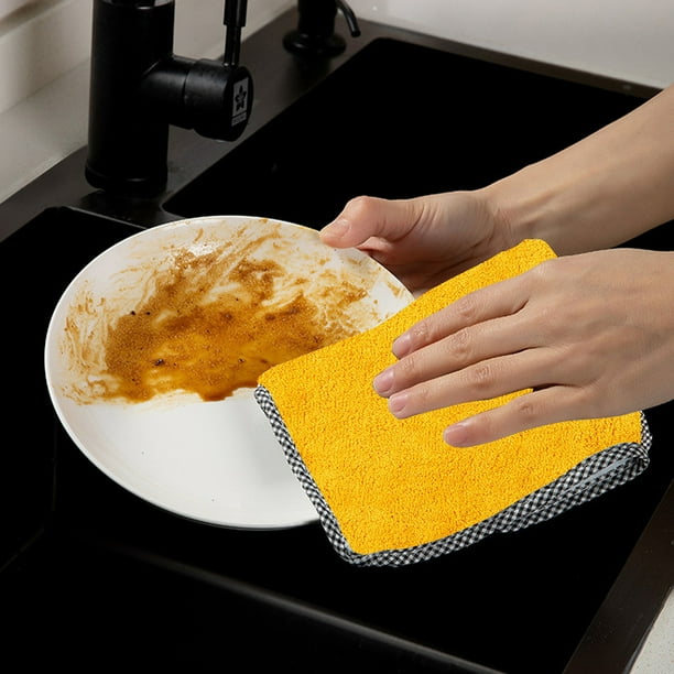 Paño de limpieza de fibra para mesa de cocina, descontaminante para baño, multiusos, absorbente, para casa y oficina, alta absorción, paquete de 12,Wsvlmg