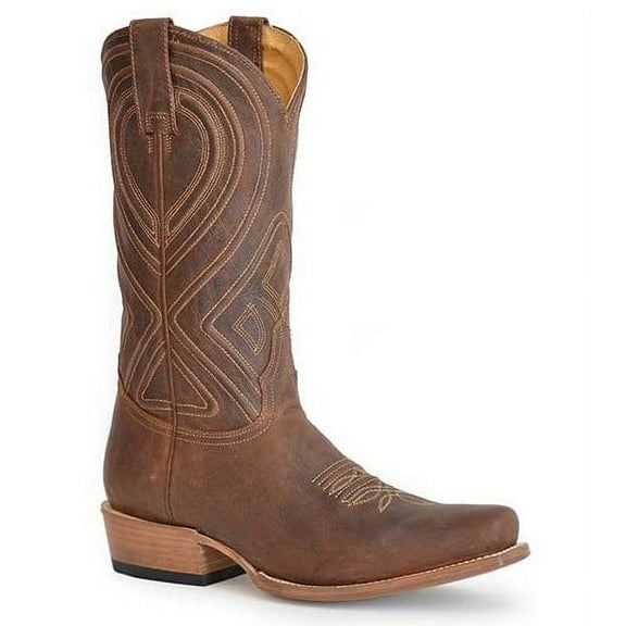 Men's Stetson Mossman Leather Boots Handcrafted Brown