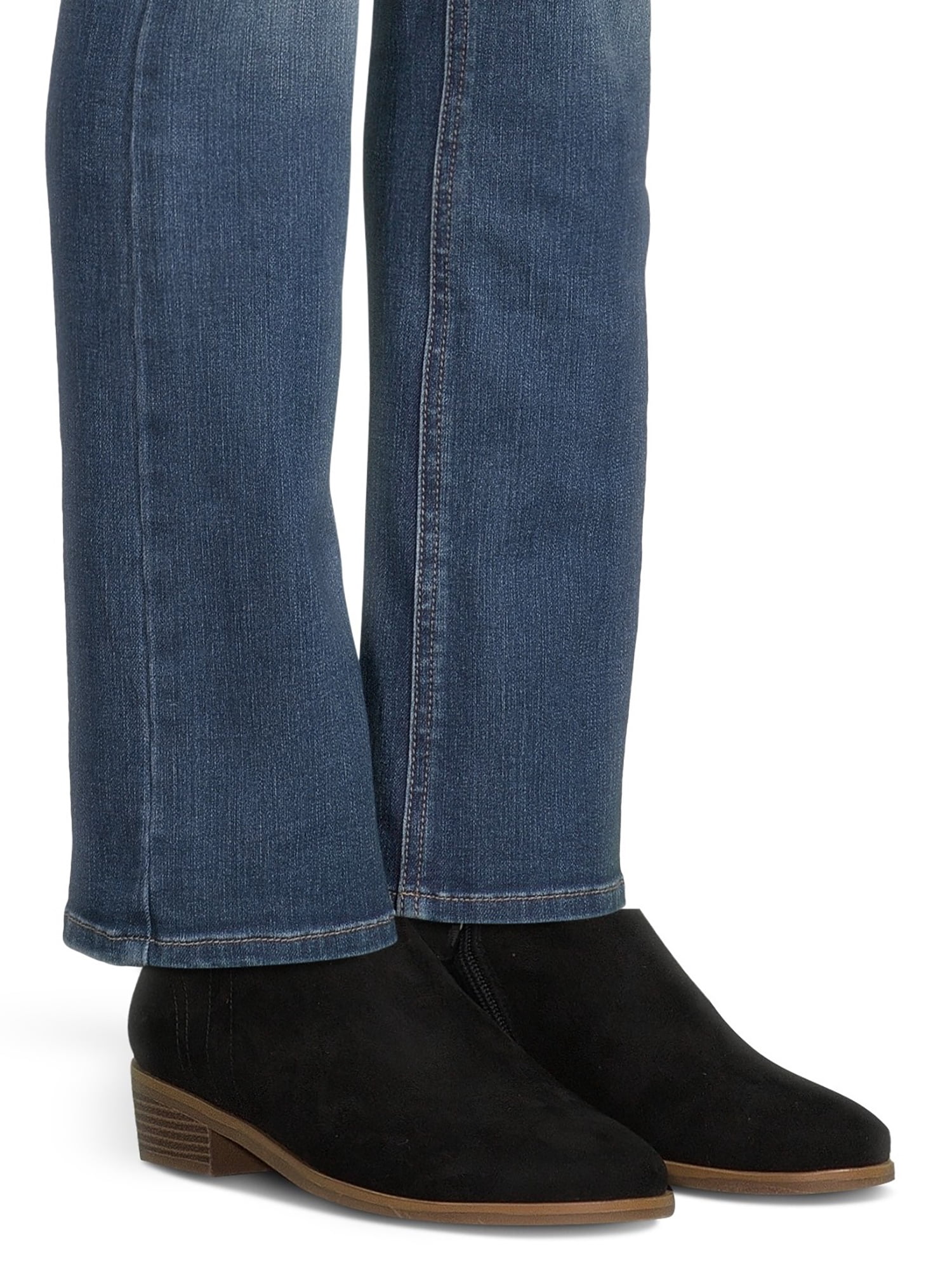 Time and Tru Women's Faux Suede Ankle Boots, Wide Width Available