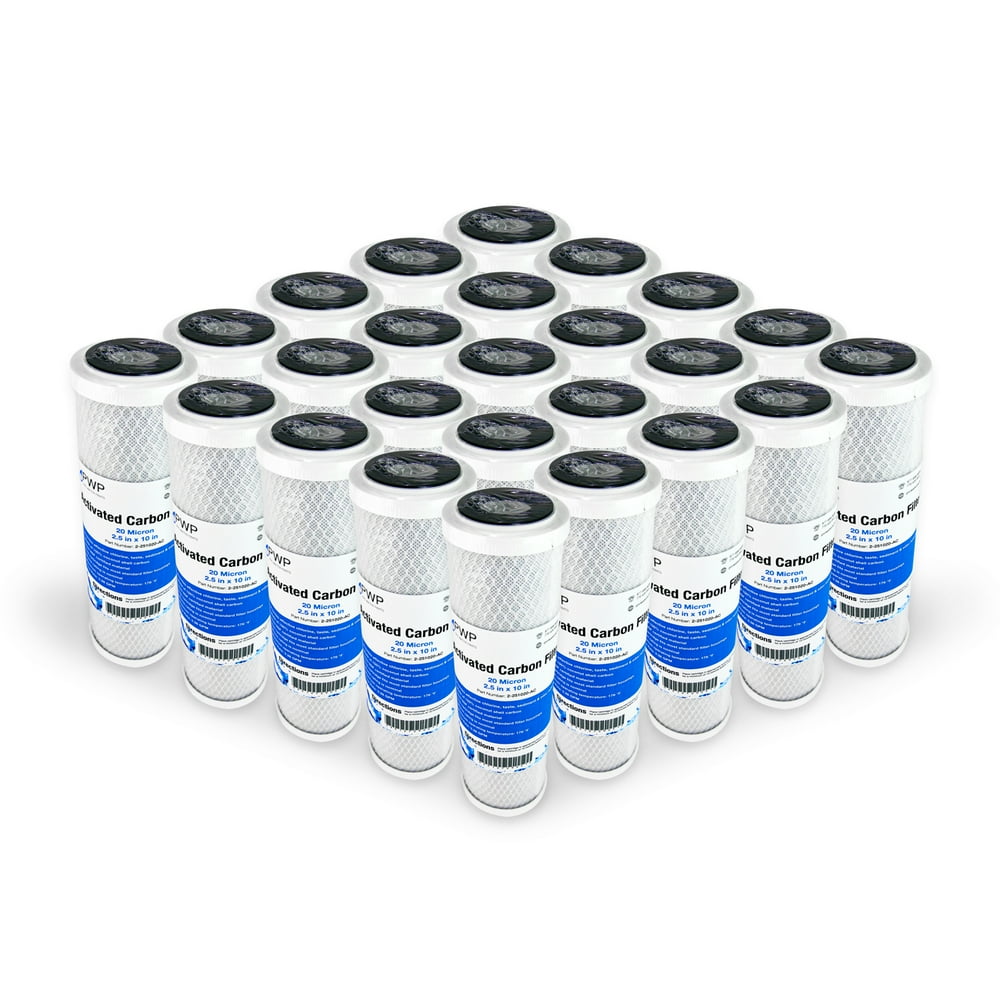 Activated Carbon CTO Water Filter Cartridge Standard 2.5 x10" 20 Micron