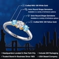 thumbnail image 2 of Gem Stone King 10K Two Tone Gold Lab Grown Diamond and Swiss Blue Topaz Engagement Ring for Women | 1.21 Cttw | Round 5MM | Gemstone April Birthstone | Size 8, 2 of 6