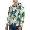 thumbnail image 2 of KLL Flamingo Print Mens Hoodie Long Sleeve Casual Pullover Hooded Sweatshirt Fashion Drawstring Hoodies with Pocket-4X-Large, 2 of 6