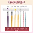 thumbnail image 2 of Uxcell 7Pcs Watercolor Paint Brushes, 2#/8#/9#/12#/13#/14#/17# Fine Details Paint Brush Sets for Acrylic Painting Gouache Face Nail Art Canvas, Multicolor, 2 of 6