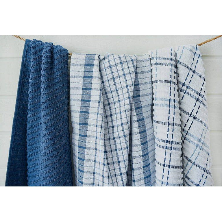 Ritz Royale Set of 2 Check Kitchen Towels ,Federal Blue