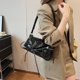 thumbnail image 4 of Bolso bandolera con lazo fruncido a la moda bolso cruzado de PU con solapa bolso para mujer, 4 of 9