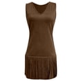 thumbnail image 6 of Western Cowgirl Dress for Women Sleeveless V Neck Slim Fit Tassel Hem Knee Length Tank Dresses Country Concert Dress, 6 of 6
