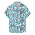thumbnail image 7 of Yteetum Men's T ShirtsHawaiian Floral Print T Shirts Casual Button Down Short Sleeve Lapel Beach Summer T-Shirts, 7 of 7