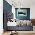 thumbnail image 5 of VanAcc 52.8" High Upholstered Bed Frame King Size Platform Sleigh Bed with Deep Button Tufted Headboard/Easy Assembly/Silver Grey, 5 of 8