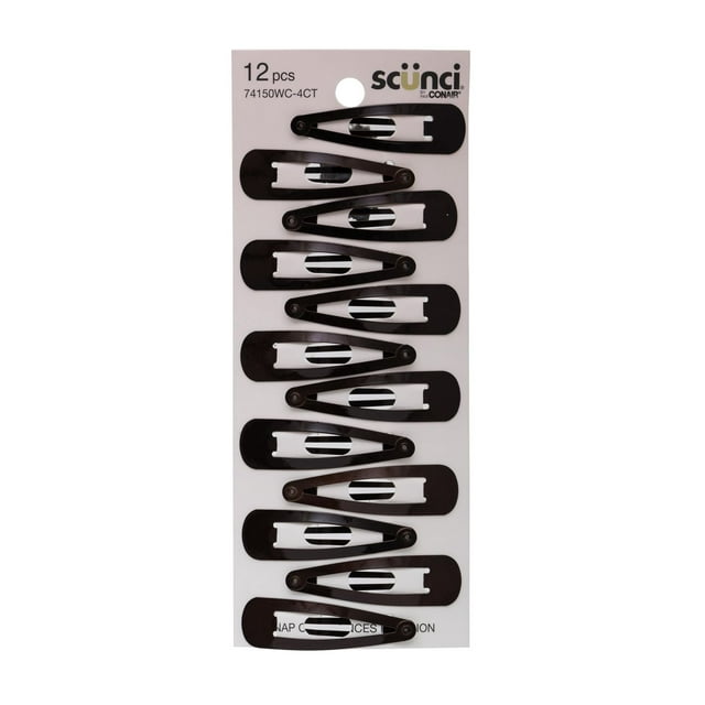 Scunci 12 pk Brown Snap Clips
