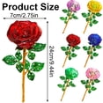 thumbnail image 2 of Eternal Glass Rose Flowers 2Pcs with Green Leaves, 9.4X2.7In Artificial Roses in Box for Mother'S Day, Wedding Anniversary, Valentine'S Day Gift Home Decor, 1 Rose, 2 of 5