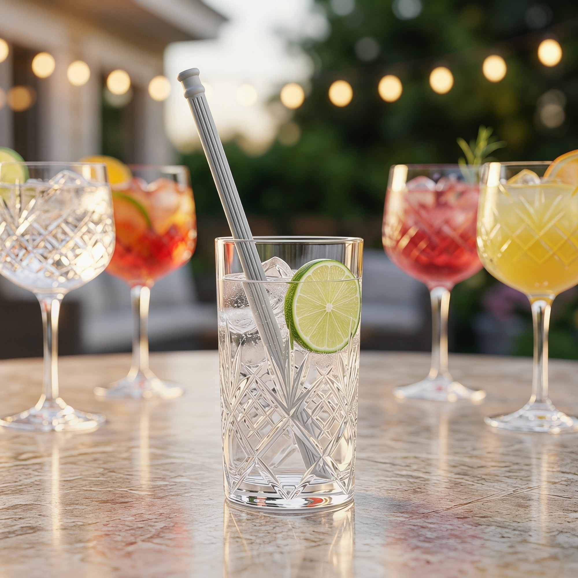 Unique Bargains 6Pcs Reusable Silicone Dishwasher Safe Straws Gray